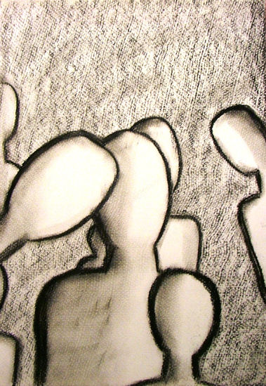 Silueta de atención Pencil (Black) Paper Figure Painting