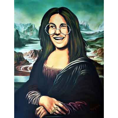 Janis Joplin, Janis Smile Óleo Tabla Retrato