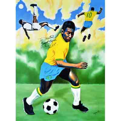 Pele Oil Canvas Portrait