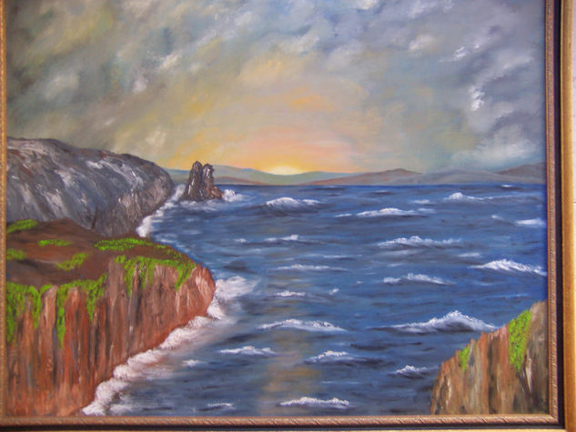 El anochecer sobre la mar Oil Canvas Marine Painting