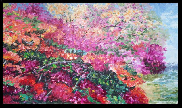 curazaos Oil Canvas Floral Painting