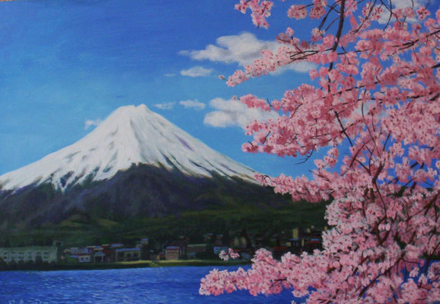 Monte Fuji Óleo Lienzo Paisaje