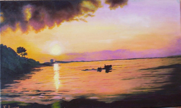 puesta de sol gallega Oil Canvas Landscaping