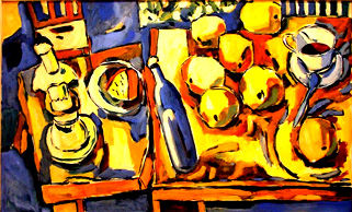 BODEGON CON LAMPARA Acrylic Canvas Still Life Paintings