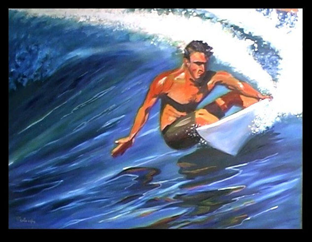 Surfer Oil Panel Marine Painting