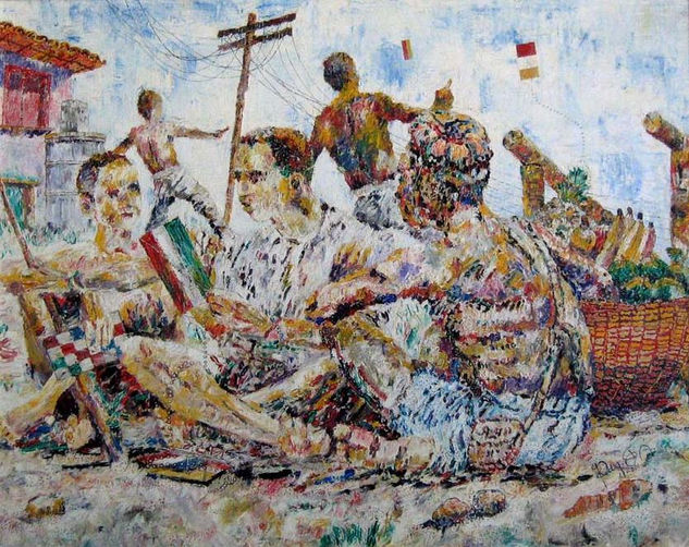 Empinadores de Arraias Oil Canvas Figure Painting