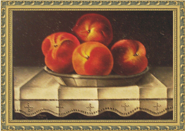 melocotones Oil Panel Still Life Paintings