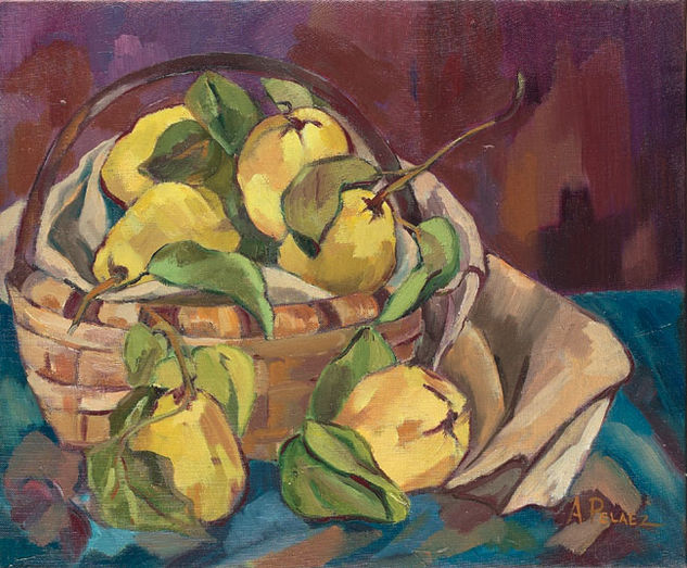 CESTA DE MEMBRILLOS Oil Canvas