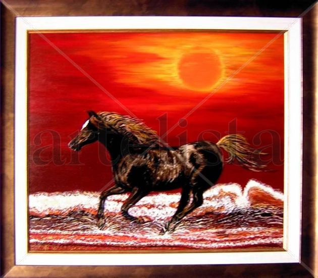 Disfrutando del crepúsculo Oil Canvas Animals