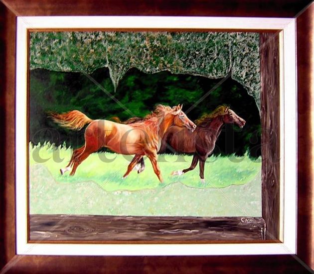 Desde la vieja cabaña Oil Canvas Animals