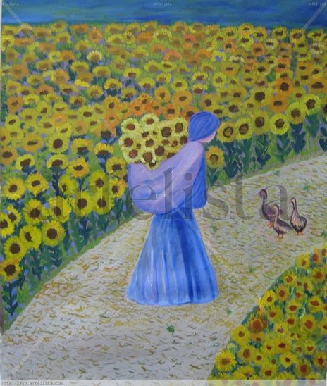 Llevando girasoles