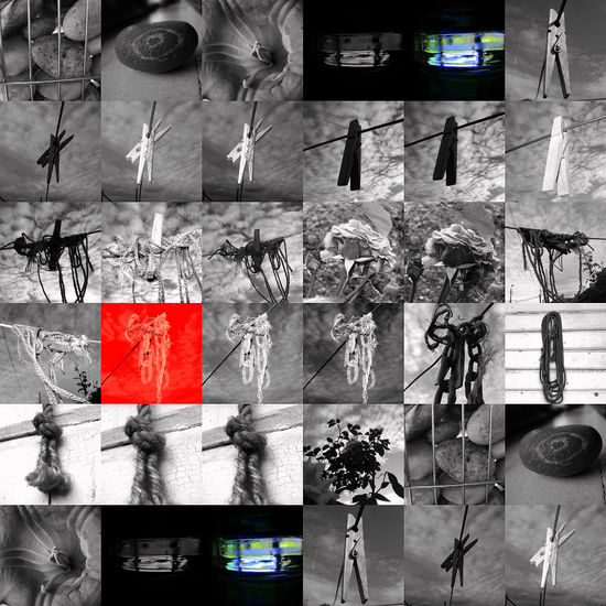 collage en foco rojo Arquitectura e interiorismo Blanco y Negro (Digital)