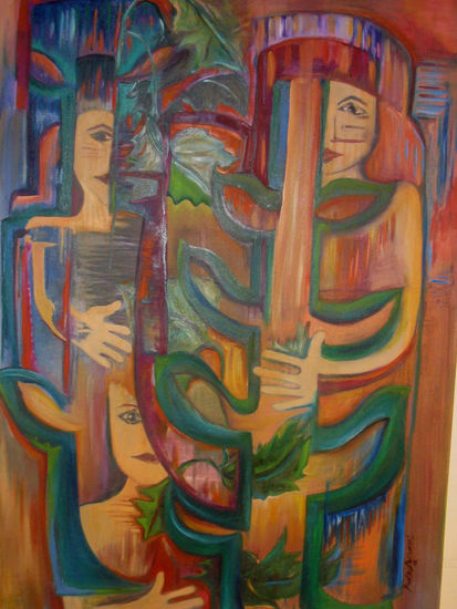 MUJER TOTEM Oil Canvas Figure Painting