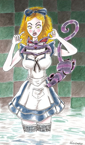 Alicia y cabeza de Cheshire_Isidoro Reta