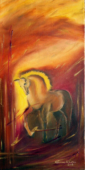 Cavalo de fogo Oil Canvas Animals