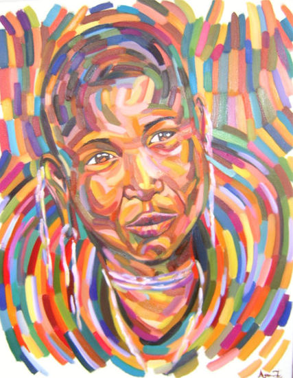 Arusha  réfléchit Oil Canvas Portrait