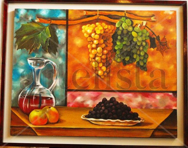 BODEGÒN CON UVAS Oil Canvas Still Life Paintings