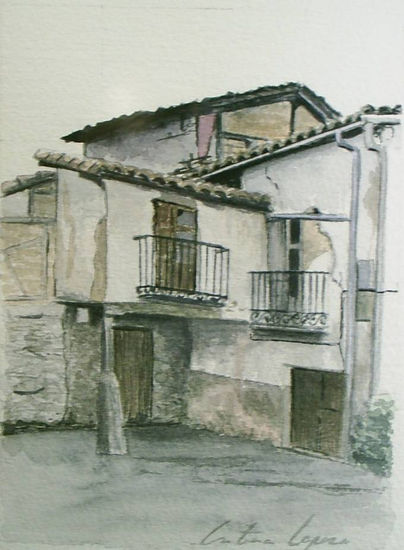 Casas de Cuacos de Yuste Watercolour Paper Landscaping