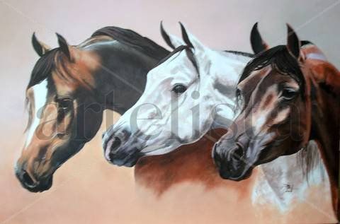 Cabezas arabes Oil Canvas Animals