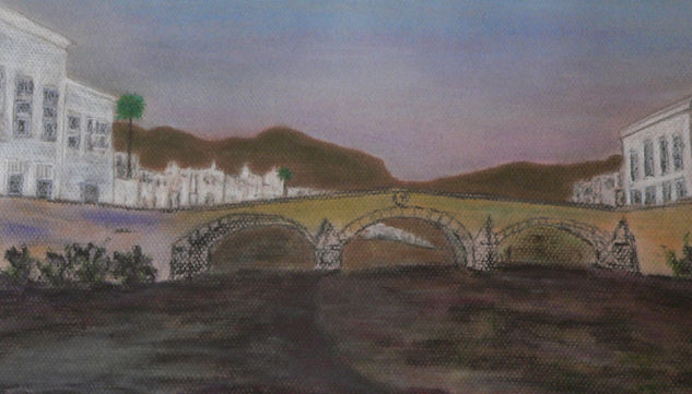 Atardecer en el Barranco de Guiniguada Pastel Paper Landscaping
