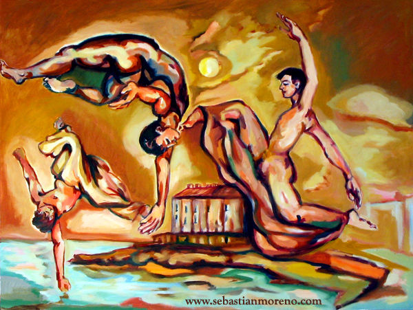 Danza del sol Oil Canvas Figure Painting