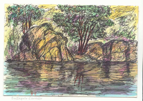 Arboles, rocas y agua