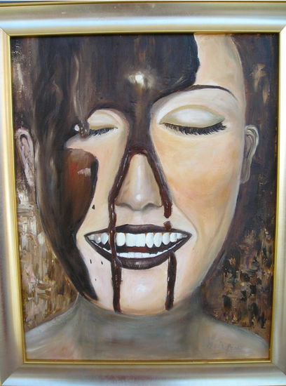 Cara de chocolate Oil Canvas Portrait