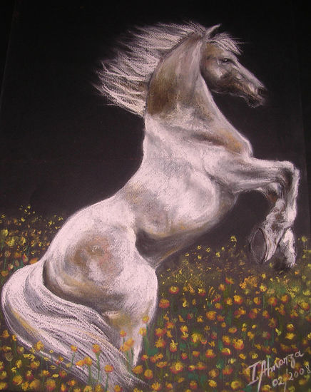 CABALLO EN EL JARDIN Pastel Paper Animals