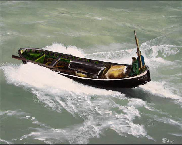 Barquia a la cacea Oil Canvas Marine Painting