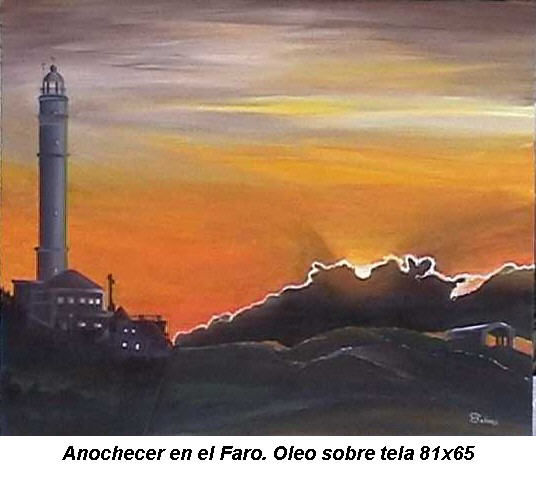 Anochecer en el Faro Acrylic Canvas Landscaping