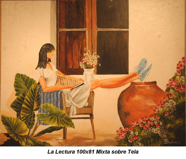 La lectura Acrylic Canvas Figure Painting