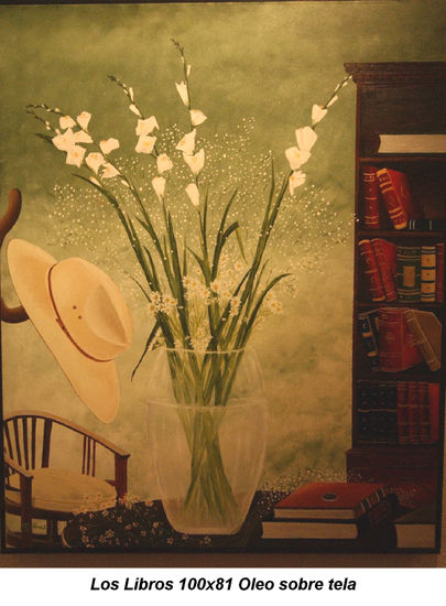 Los Libros Oil Canvas Still Life Paintings