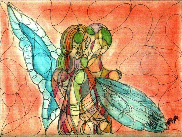 El Vuelo del Deseo Watercolour Paper Nude Paintings