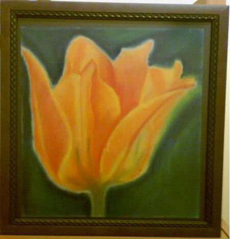 TULIPAN AMARILLO Pastel Paper Floral Painting