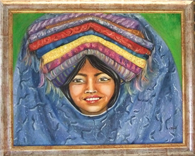 Vendedora de telas Oil Canvas Portrait