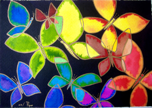 mariposas multicolores - vendido