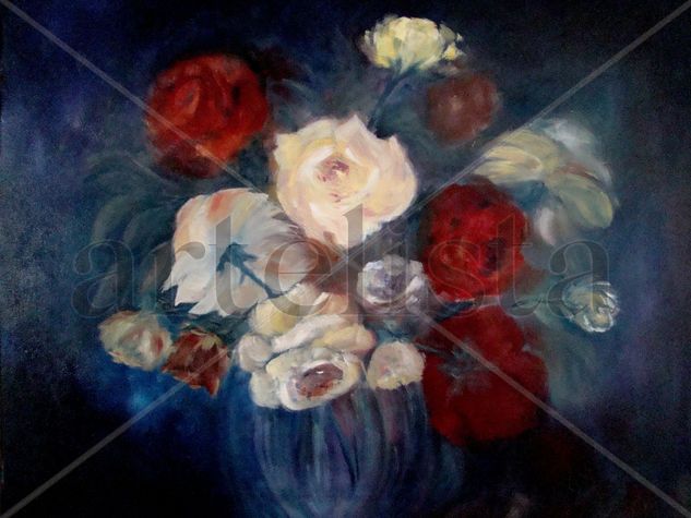 SIN TITULO Oil Canvas Floral Painting