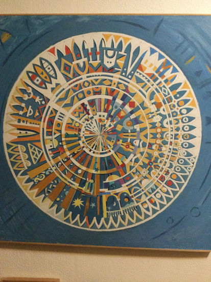mandala azul Óleo Tabla Otros