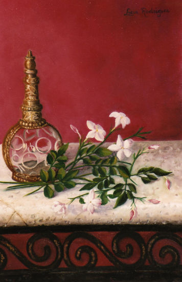 Jazmines IV Oil Canvas Still Life Paintings