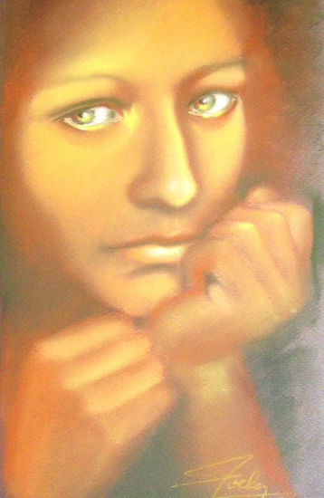 era angustia... Pastel Papel Retrato