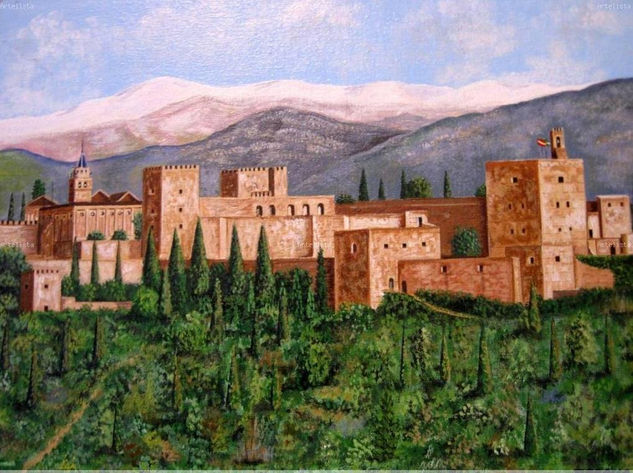 Alhambra de Granada Acrylic Canvas Landscaping