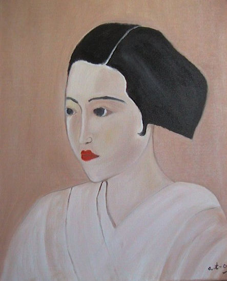 Geisha Oil Canvas Figure Painting