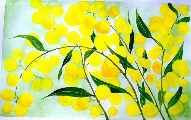 flores de acacia Watercolour Paper Floral Painting