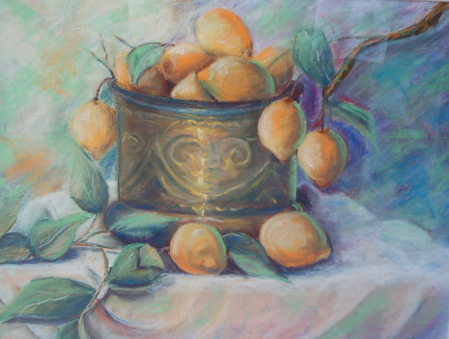 Cobre y limones Pastel Paper Still Life Paintings