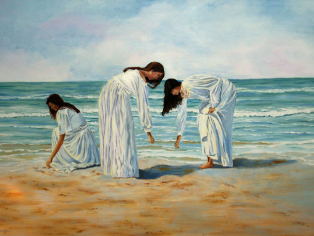 OCIO EN LA PLAYA Oil Canvas Marine Painting