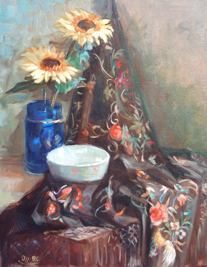 Manton de manila Oil Canvas Still Life Paintings