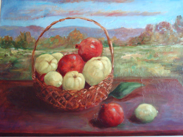 Membrillos y granadas Oil Canvas Still Life Paintings