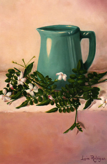 Jazmines I Oil Canvas Still Life Paintings