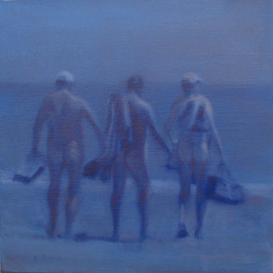 Paisaje con desnudos en azul  I 