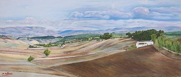 Paisaje andaluz.Camino de Ronda II Oil Canvas Landscaping